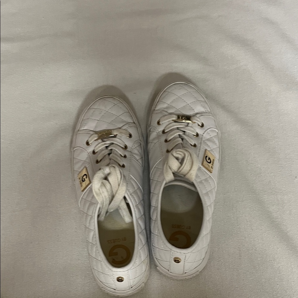 G by Guess White Quilted Sneakers